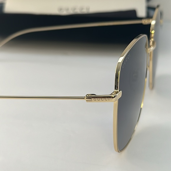 New Authentic GUCCI GG1031S-001 59 Sunglass Woman Metal Gold-Gold-Grey main image 12